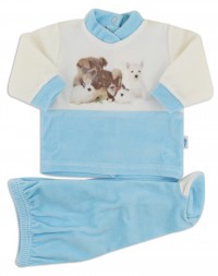baby footie outfits tender puppies. Colour turquoise, size 0-1 month