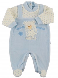 Picture baby footie chenille my star friend. Colour light blue, size 0-1 month
