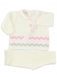 baby outfit mixed wool baby bear with stars. Colour creamy white, size 1-3 months