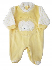 Chenille baby footie baby bear sweety lovely image of. Colour yellow, size 00