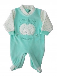 Chenille baby footie baby bear sweety lovely image of. Colour green, size 0-1 month