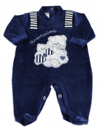 Baby image footie chenille cute puppies. Colour blue, size 6-9 months