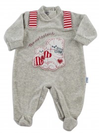 Baby image footie chenille cute puppies. Colour grey, size 6-9 months