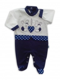 image baby footie bunnies AMOUR. Colour blue, size 3-6 months