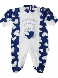 Image cotton baby footie jersey baby bear little heart my. Colour blue, size 6-9 months