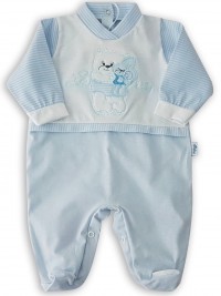Image cotton baby footie jersey love. Colour light blue, size 0-1 month