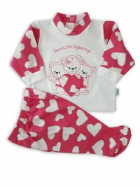 Image baby footie outfit in cotton bears company. Colour coral pink, size 3-6 months