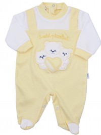 Image cotton baby footie interlock my little ones. Colour yellow, size 0-1 month