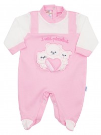Image cotton baby footie interlock my little ones. Colour pink, size 0-1 month