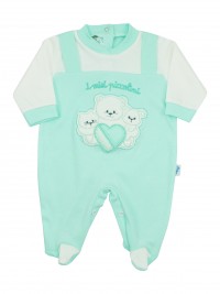 Image cotton baby footie interlock my little ones. Colour green, size 0-1 month