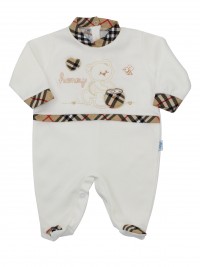 Image cotton baby footie interlock honey. Colour creamy white, size 3-6 months