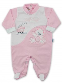 Baby footie jersey ciufciuf image. Colour pink, size 6-9 months
