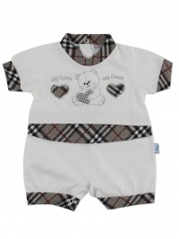 Baby image footie straw my love my heart. Colour grey, size 3-6 months