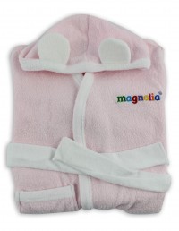Picture accompanied cotton bathrobe bathrobe. Colour pink, size 9-12 months