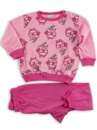 Picture baby footie pajamas jersey jersey jufetta with glasses. Colour coral pink, size 9-12 months