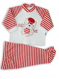 Baby outfit image in cotton jersey. Colour red, size 3-6 months