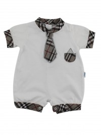 Picture baby footie straw necktie tie. Colour grey, size 6-9 months