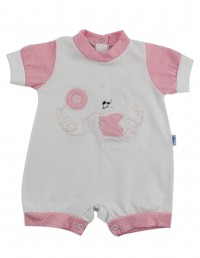 Image baby footie romper lifebelt. Colour pink, size 6-9 months