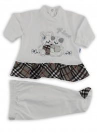 Image baby footie outfit cotton j love. Colour grey, size 0-1 month