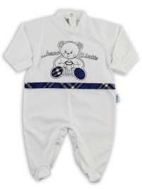 Picture cotton baby footie jersey drinking the l.... Colour blue, size 3-6 months