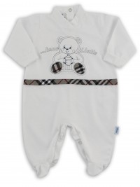 Picture cotton baby footie jersey drinking the l.... Colour grey, size 3-6 months