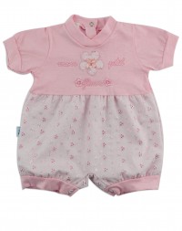 Image baby footie romper mon petit fleur. Colour pink, size 6-9 months