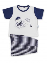 Picture baby footie outfit jersey le petit marine. Colour white, size 6-9 months