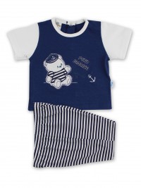 Picture baby footie outfit jersey le petit marine. Colour blue, size 3-6 months