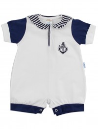Image baby footie romper pole yet. Colour white, size 0-1 month