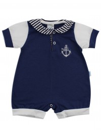 Image baby footie romper pole yet. Colour blue, size 3-6 months