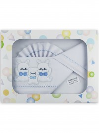 cotton layette three friends. Colour light blue, one size