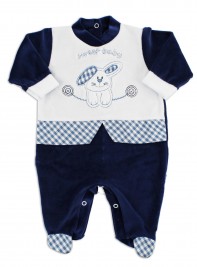 baby footie chenille sweet baby. Colour blue, size 3-6 months
