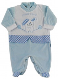 baby footie chenille sweet baby. Colour light blue, size 6-9 months