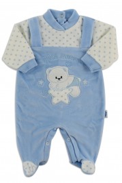 Chenille baby footie image sweet mother. Colour light blue, size 6-9 months