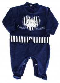 Picture baby chenille footie my bears. Colour blue, size 0-1 month