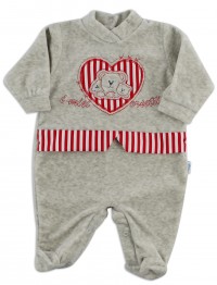 Picture baby chenille footie my bears. Colour grey, size 6-9 months