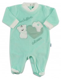 Picture baby chenille footie a dip of sweetness. Colour green, size 0-1 month