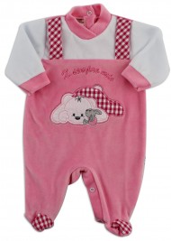 Picture baby chenille footie x always my. Colour coral pink, size 0-1 month