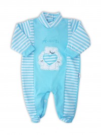 Picture baby footie jersey loves. Colour turquoise, size 0-1 month