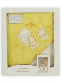 Picture accompanying baby bath bears family cotton. Colour yellow, one size