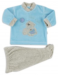 baby footie outfit chenille flies balloon. Colour turquoise, size 1-3 months