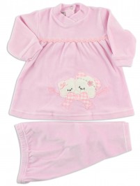 image baby footie outfit clinical chenille jib. Colour pink, size 6-9 months