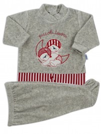 Picture baby footie chenille outfits small treasures. Colour grey, size 1-3 months
