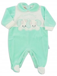 Picture baby chenille footie very tender puppies. Colour green, size 1-3 months