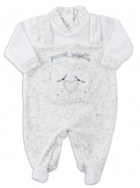 Picture baby chenille footie small bears. Colour white, size 3-6 months