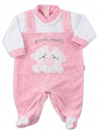 Picture baby chenille footie small bears. Colour pink, size 6-9 months