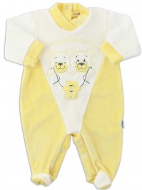 Picture baby footie chenille little friends. Colour yellow, size 6-9 months