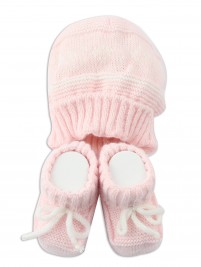Hat and wool boots picture. Colour pink, one size