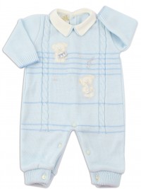 Picture baby footie mixed wool puppies musicians. Colour light blue, size 1-3 months