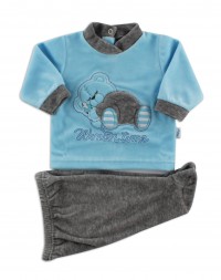 baby footie outfit in chenille winter time. Colour turquoise, size 0-1 month
